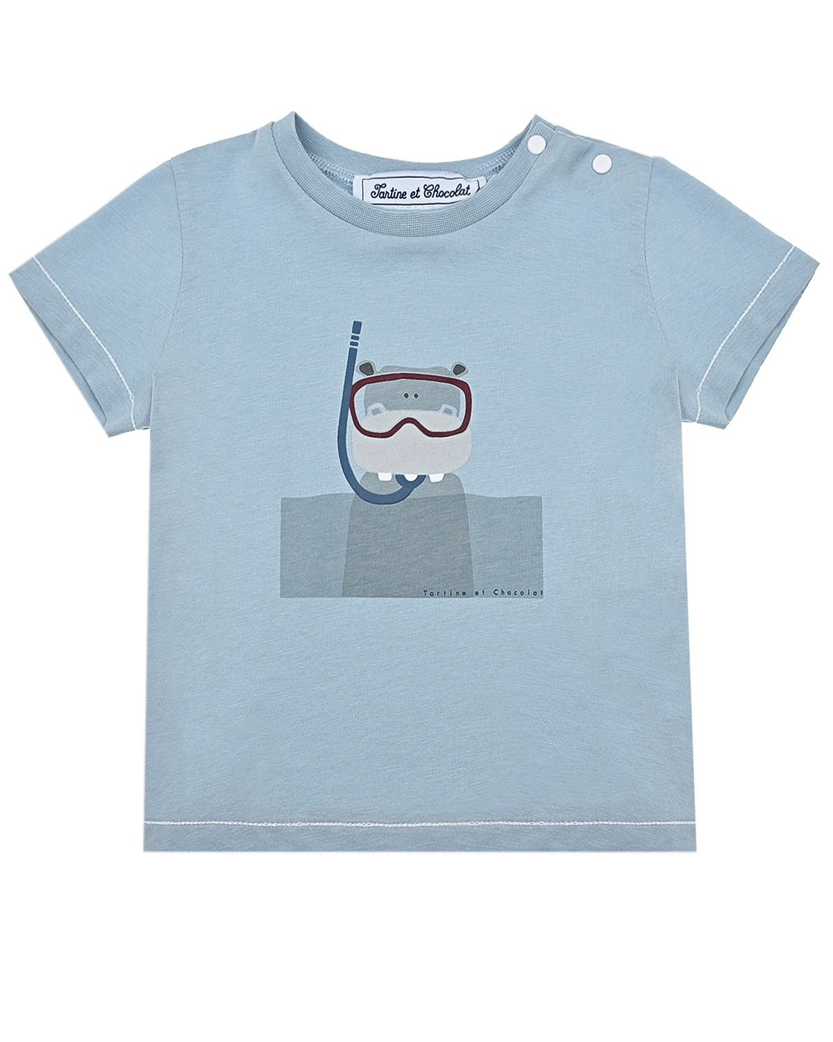Голубая футболка с принтом "водолаз" Tartine et Chocolat детская, размер 74, цвет голубой - фото 1