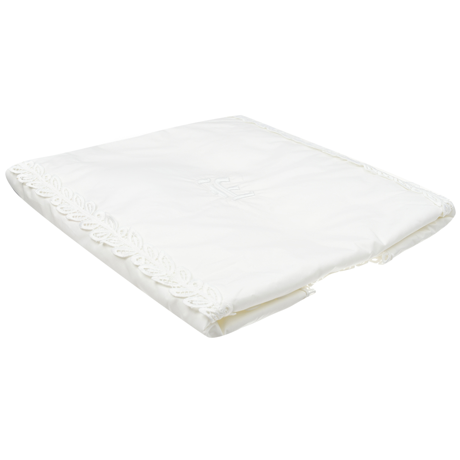 Белое одеяло с вышивкой Ermanno Scervino, размер unica, цвет белый - фото 1