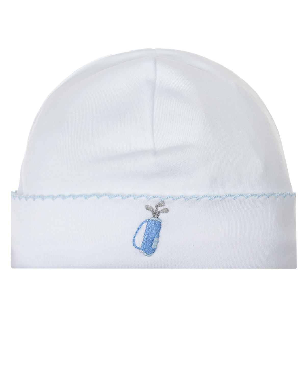 Белая шапка с вышивкой 