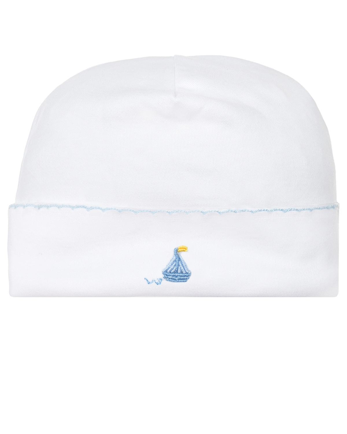 Белая шапка с вышивкой &quot;кораблик&quot; Lyda Baby