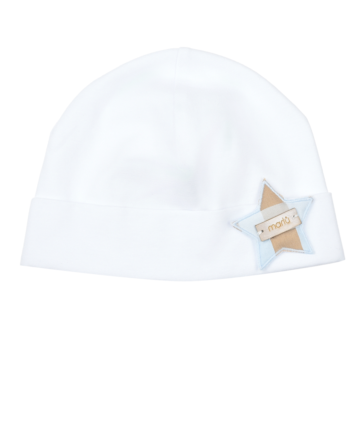 Белая шапка с нашивкой "звезда" Marlu, размер 56, цвет белый