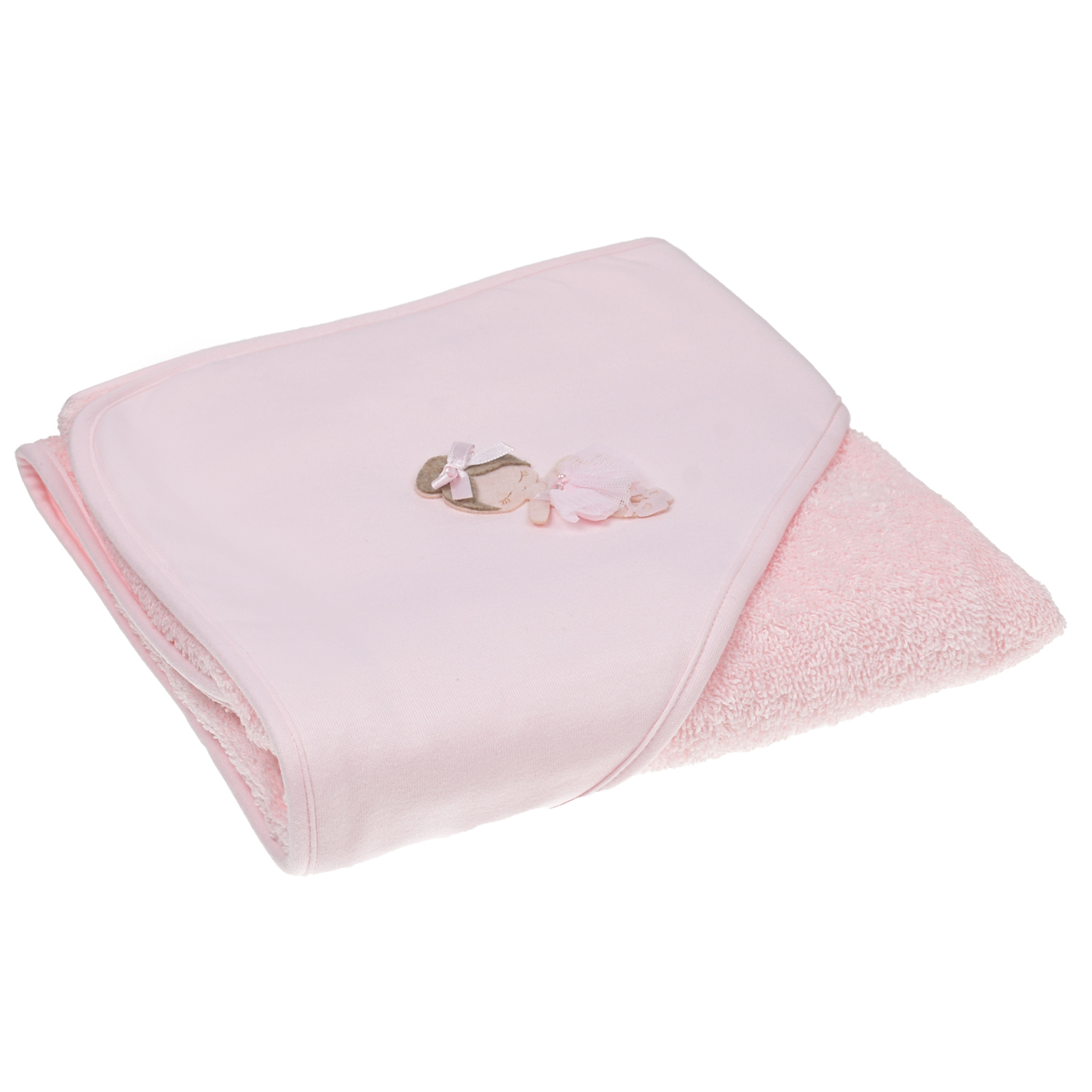 Розовое полотенце с декором 