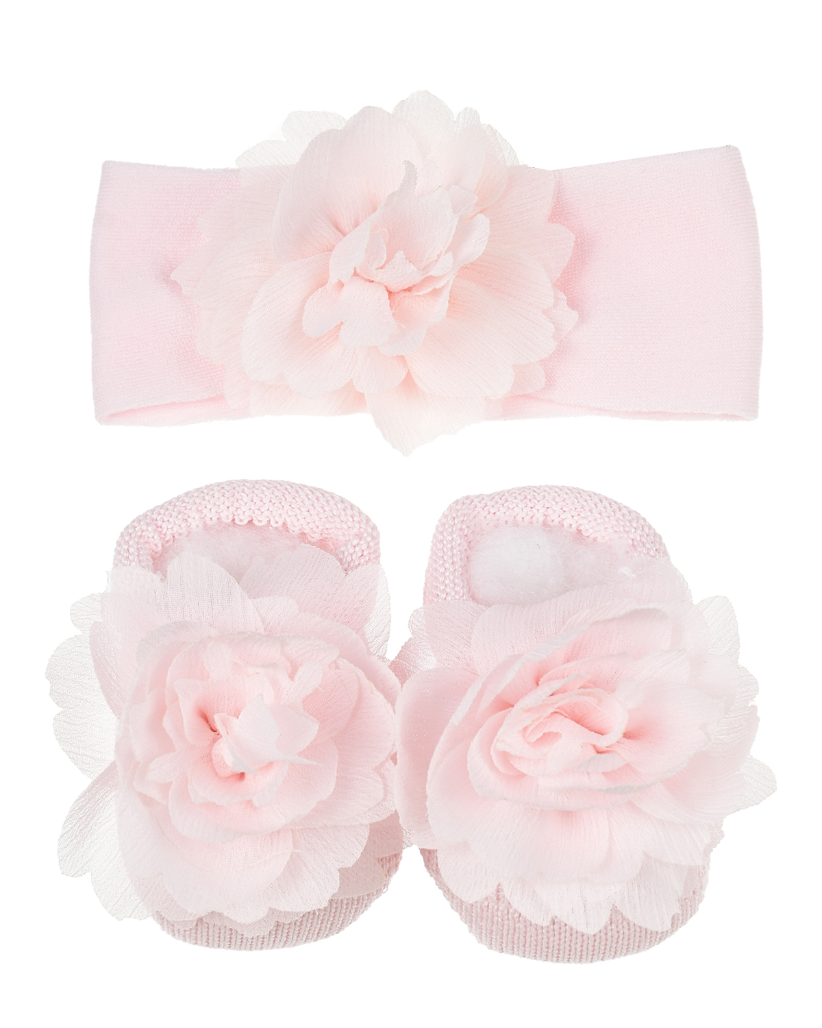 Подарочный набор: повязка и пинетки, розовый Story Loris, размер 62 - фото 1