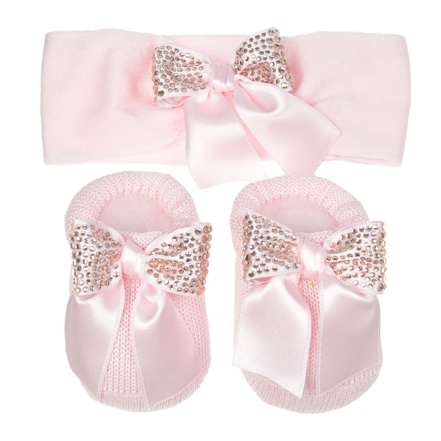 Подарочный набор: повязка и пинетки, розовый Story Loris подарочный набор повязка и пинетки аппликация принцесса розовый la perla детский