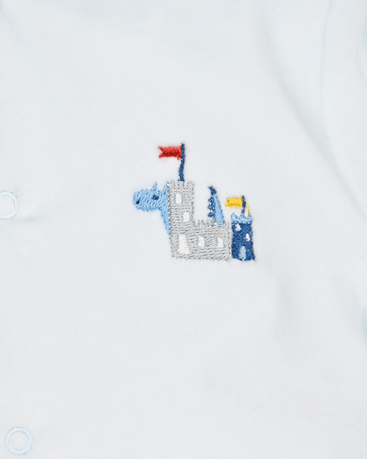 Голубой комбинезон с вышивкой "Замок и дракон" Kissy Kissy детский, размер 56 - фото 3