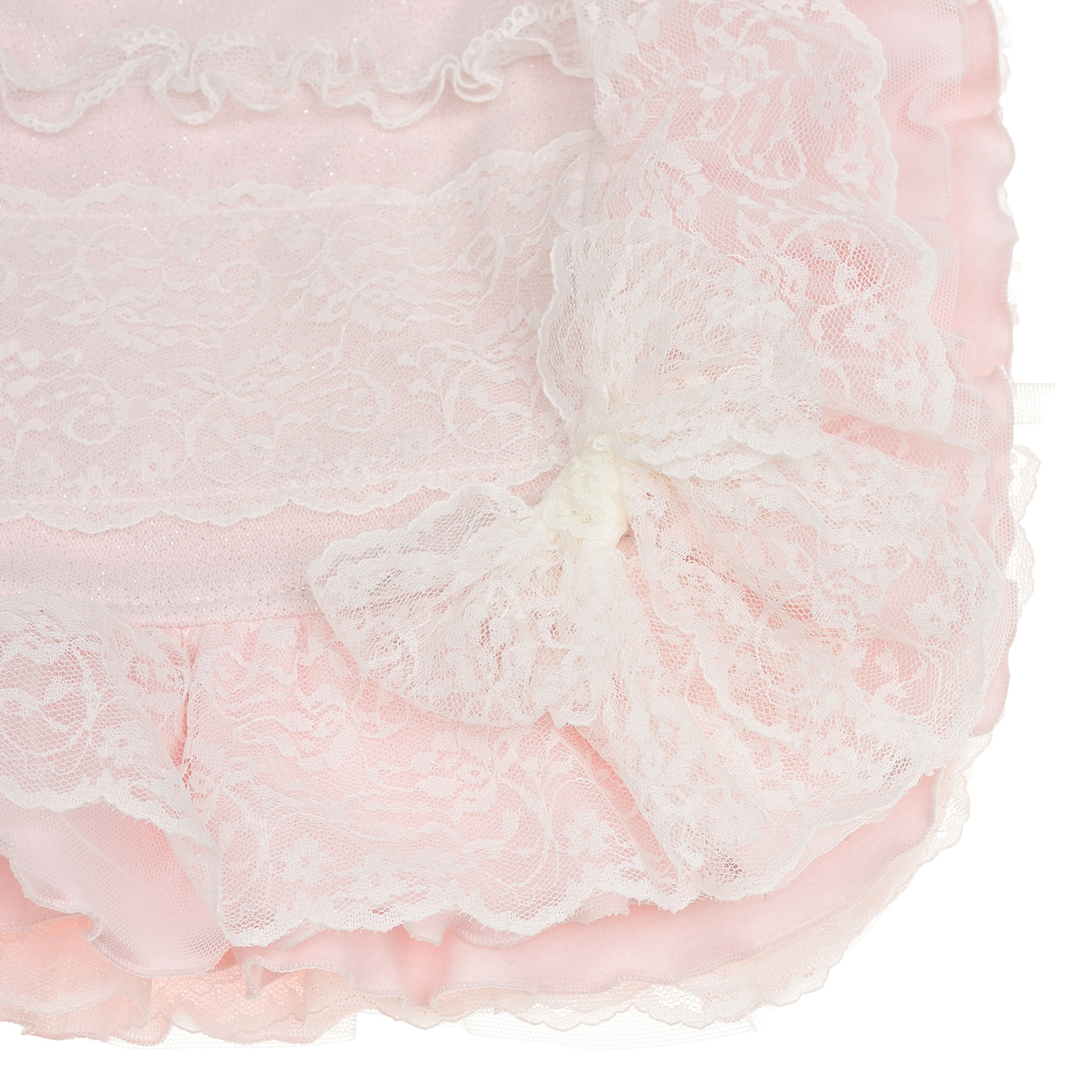 Розовый плед с белой кружевной отделкой Aletta детский, размер unica - фото 4