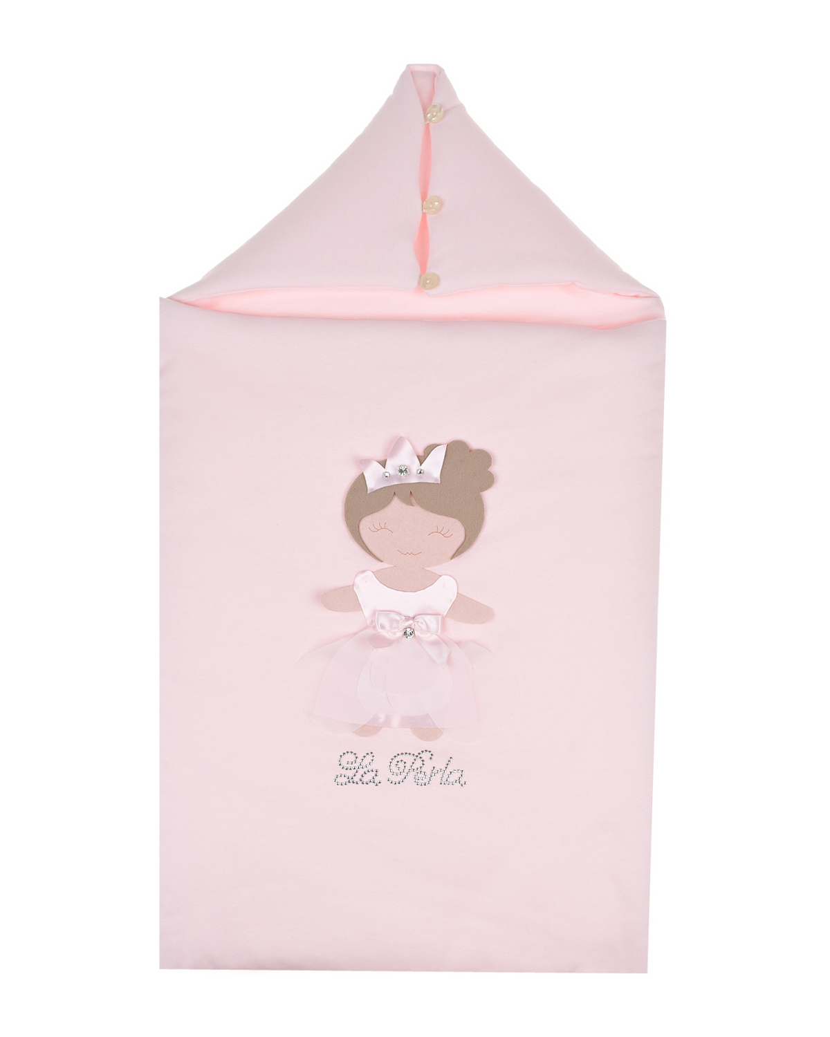 Розовый конверт с аппликацией "принцесса", 44х78 см La Perla детский, размер unica - фото 1