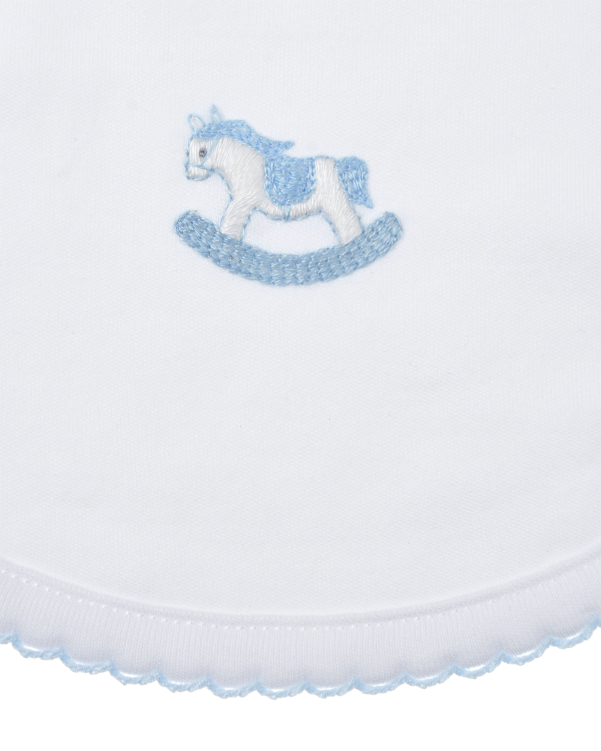Белый слюнявчик с вышивкой "лошадка" Lyda Baby детский, размер unica - фото 3