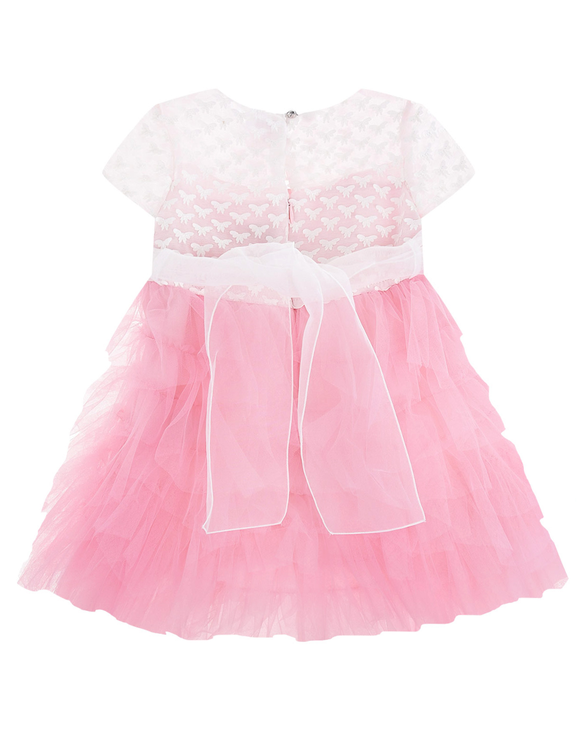 Бело-розовое кружевное платье Aletta детское, размер 104, цвет мультиколор - фото 2
