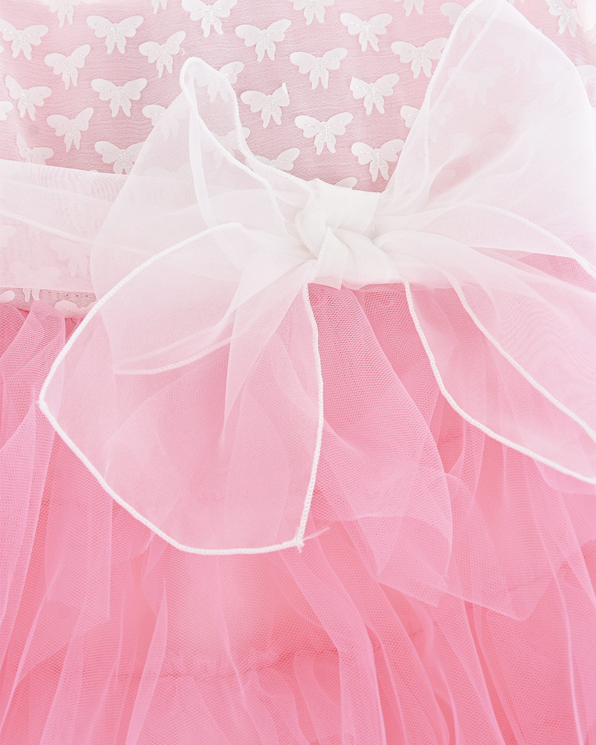 Бело-розовое кружевное платье Aletta детское, размер 104, цвет мультиколор - фото 4