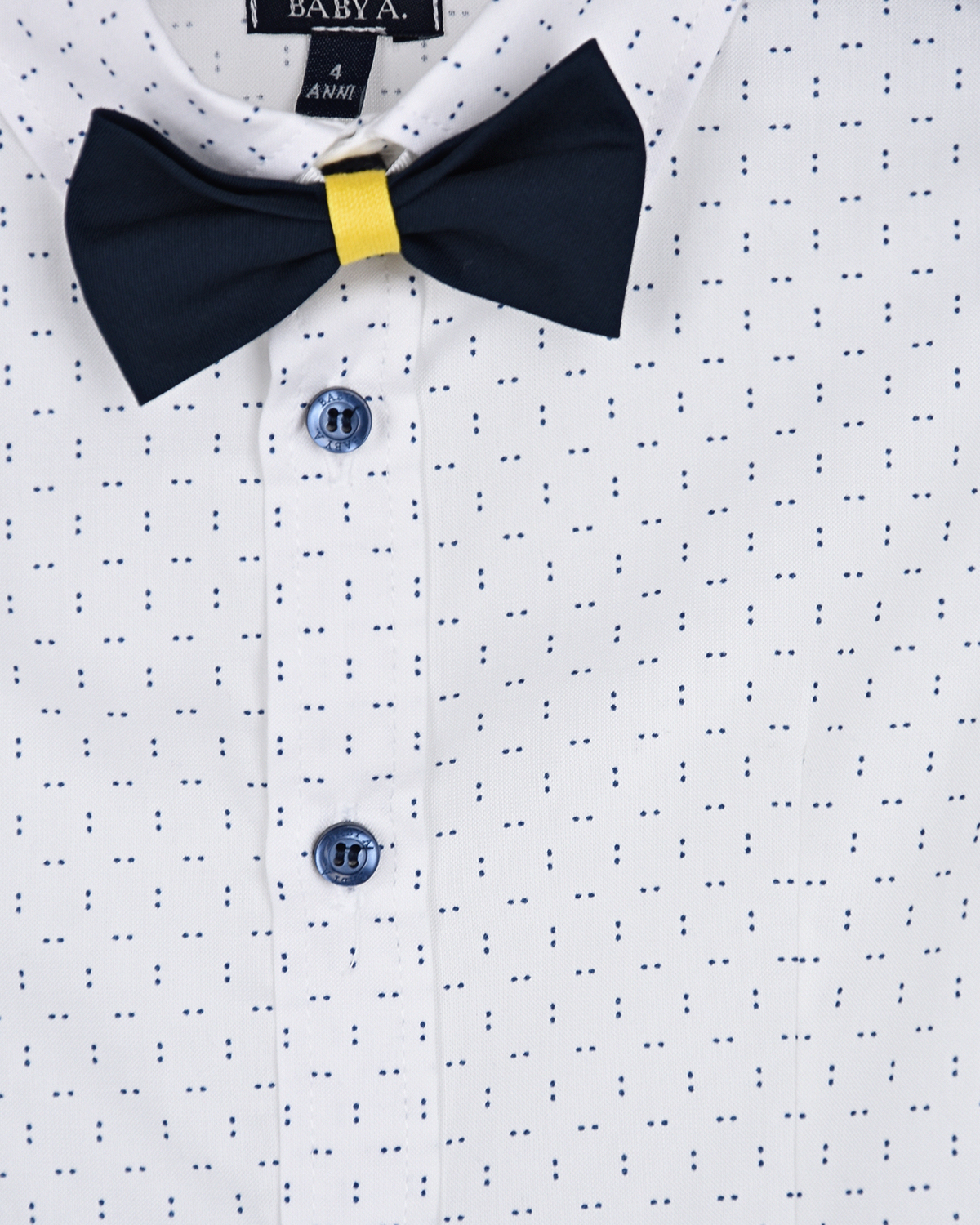 Белая рубашка с галстуком-бабочкой Baby A детская, размер 92, цвет белый - фото 3