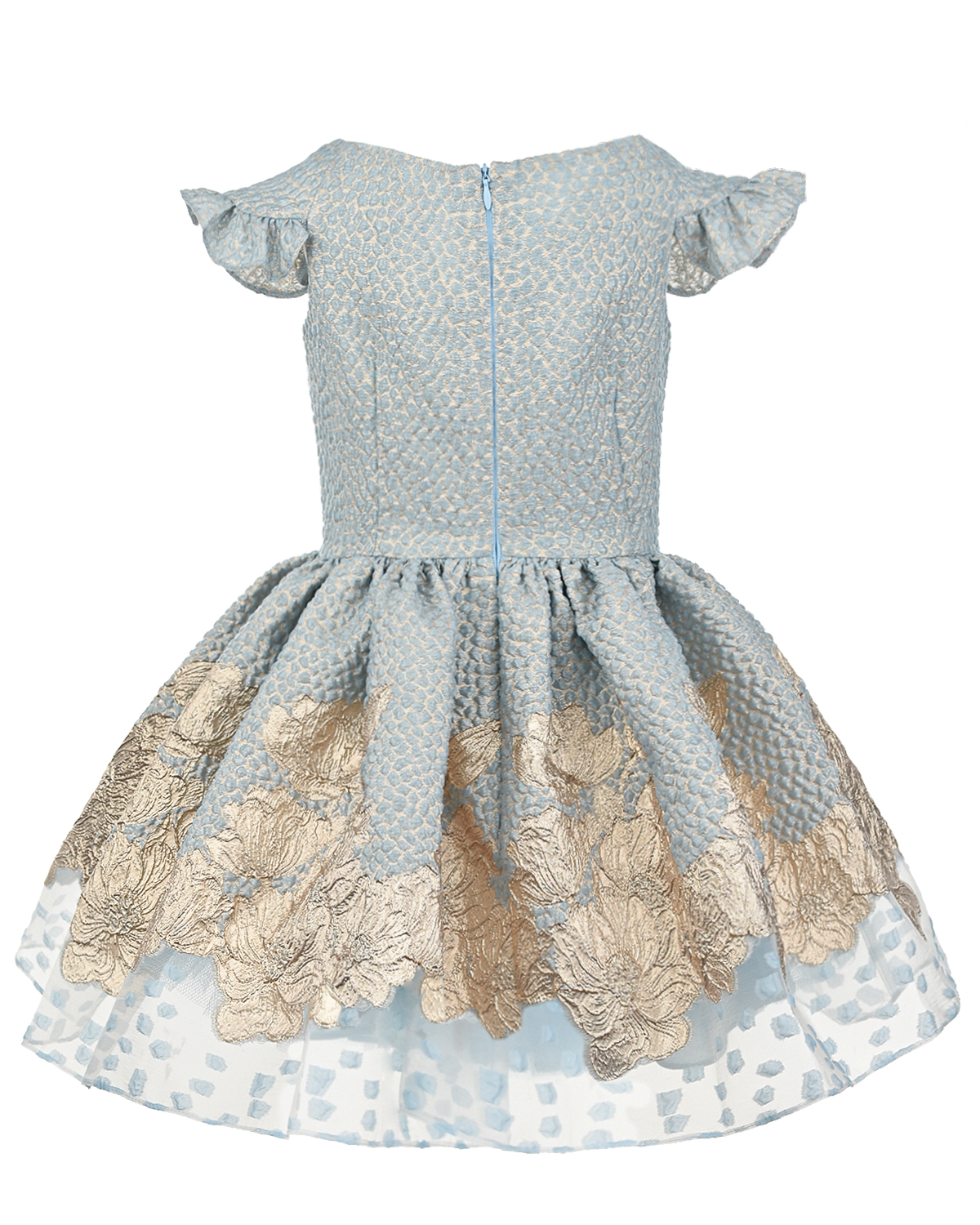 Платье с вышивкой и аппликациями David Charles детское, размер 128, цвет голубой - фото 2