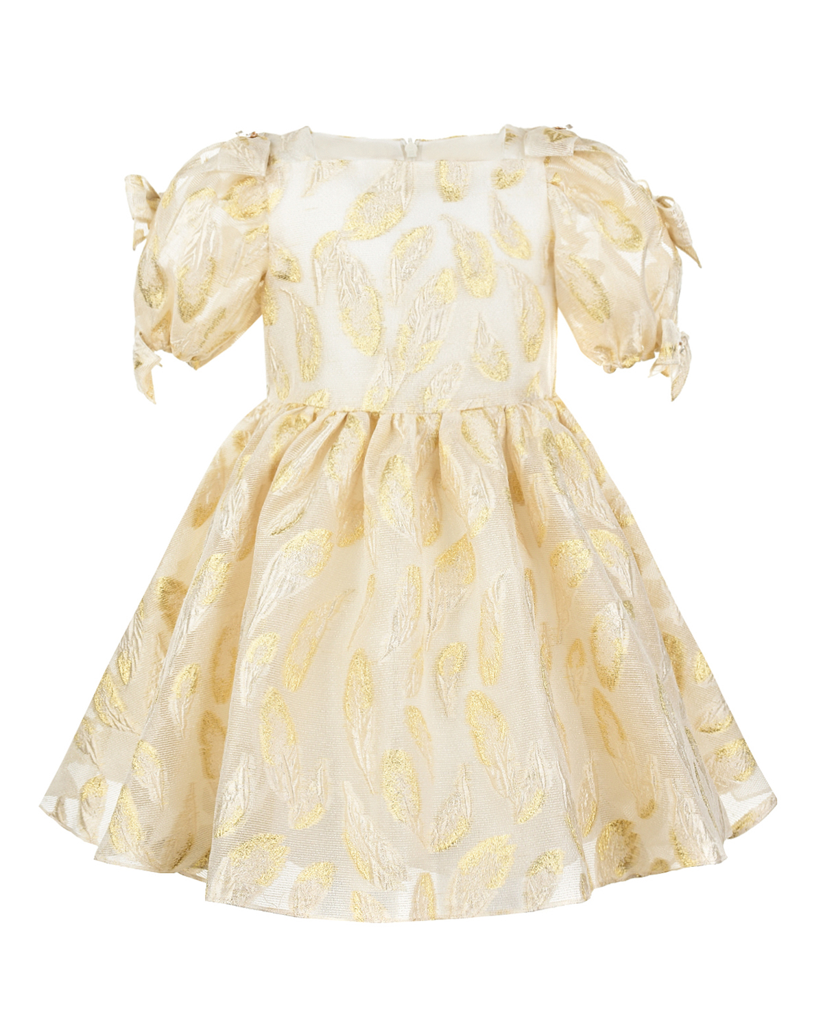 Золотистой платье с вышивкой David Charles детский, размер 128, цвет белый - фото 1