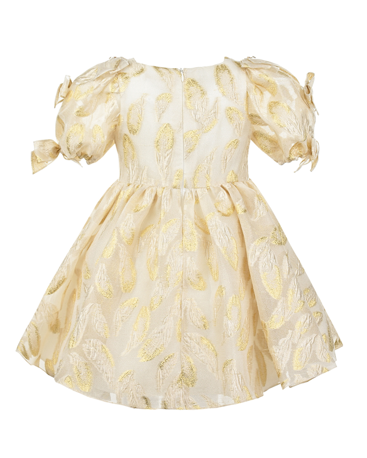 Золотистой платье с вышивкой David Charles детский, размер 128, цвет белый - фото 2