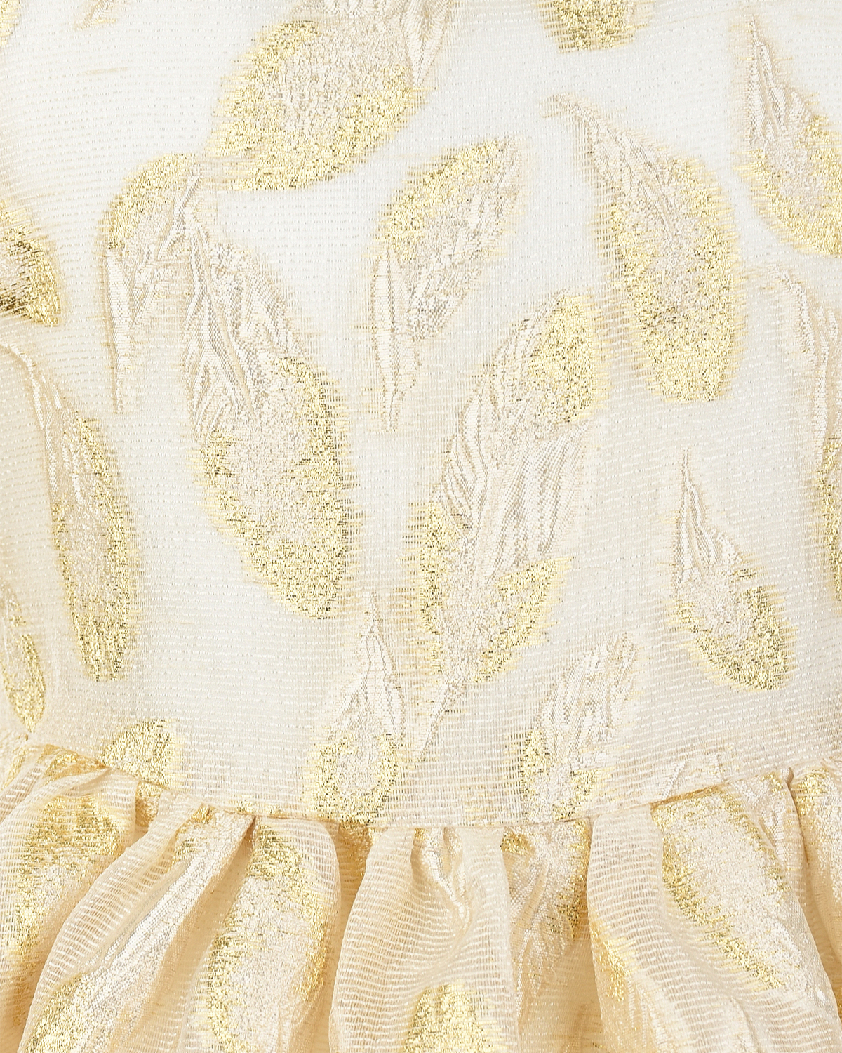 Золотистой платье с вышивкой David Charles детский, размер 128, цвет белый - фото 3