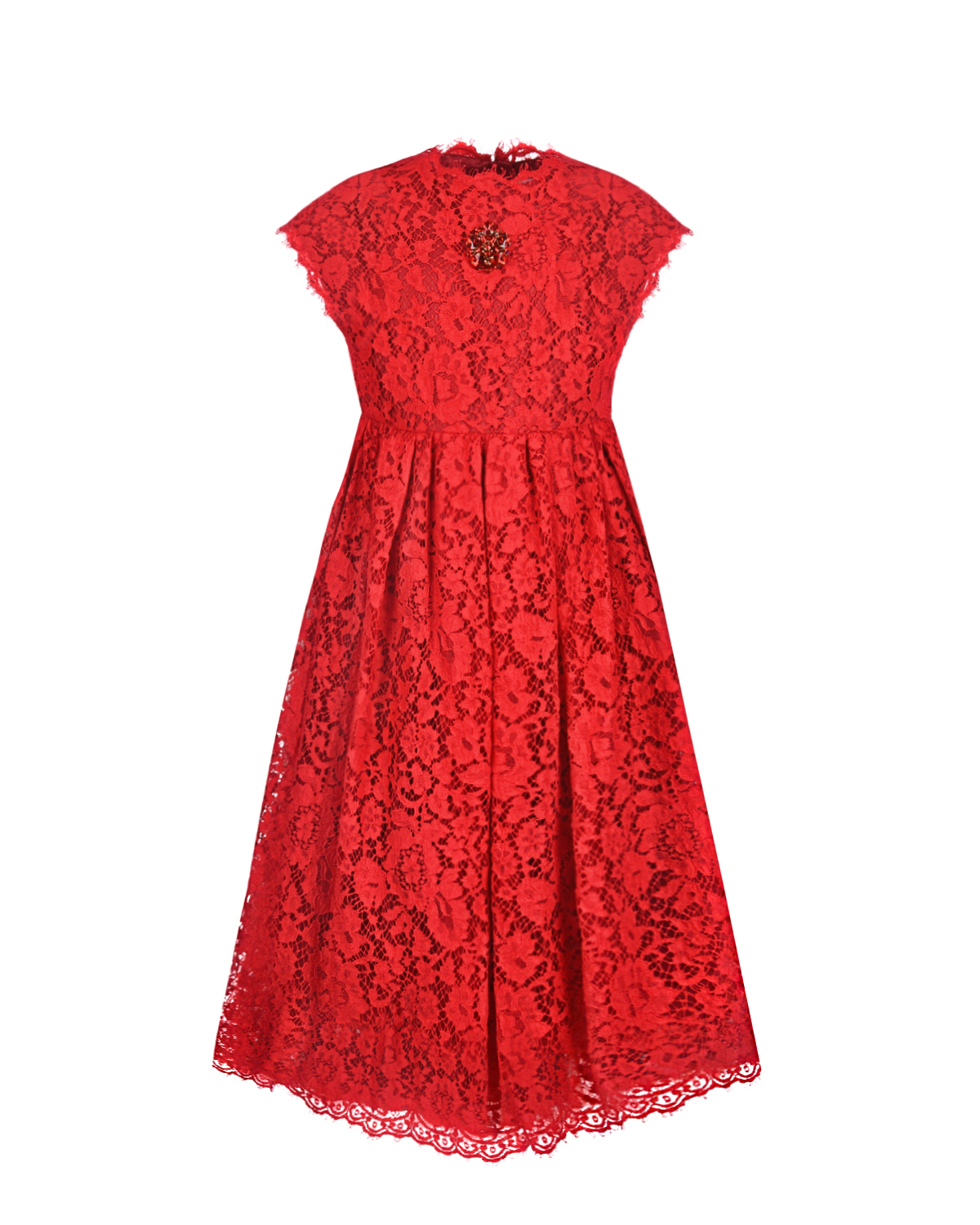Dolce Gabbana красное кружевное платье