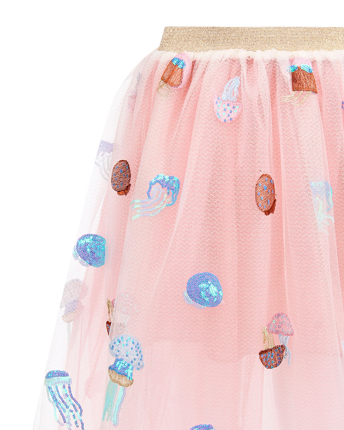 Розовая юбка с вышивкой и пайетками Eirene детская - фото 3