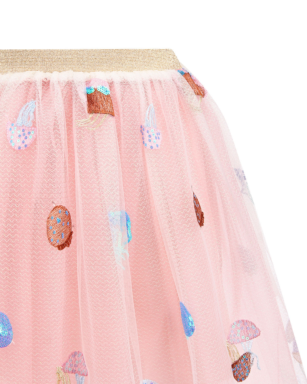 Розовая юбка с вышивкой и пайетками Eirene детская - фото 4