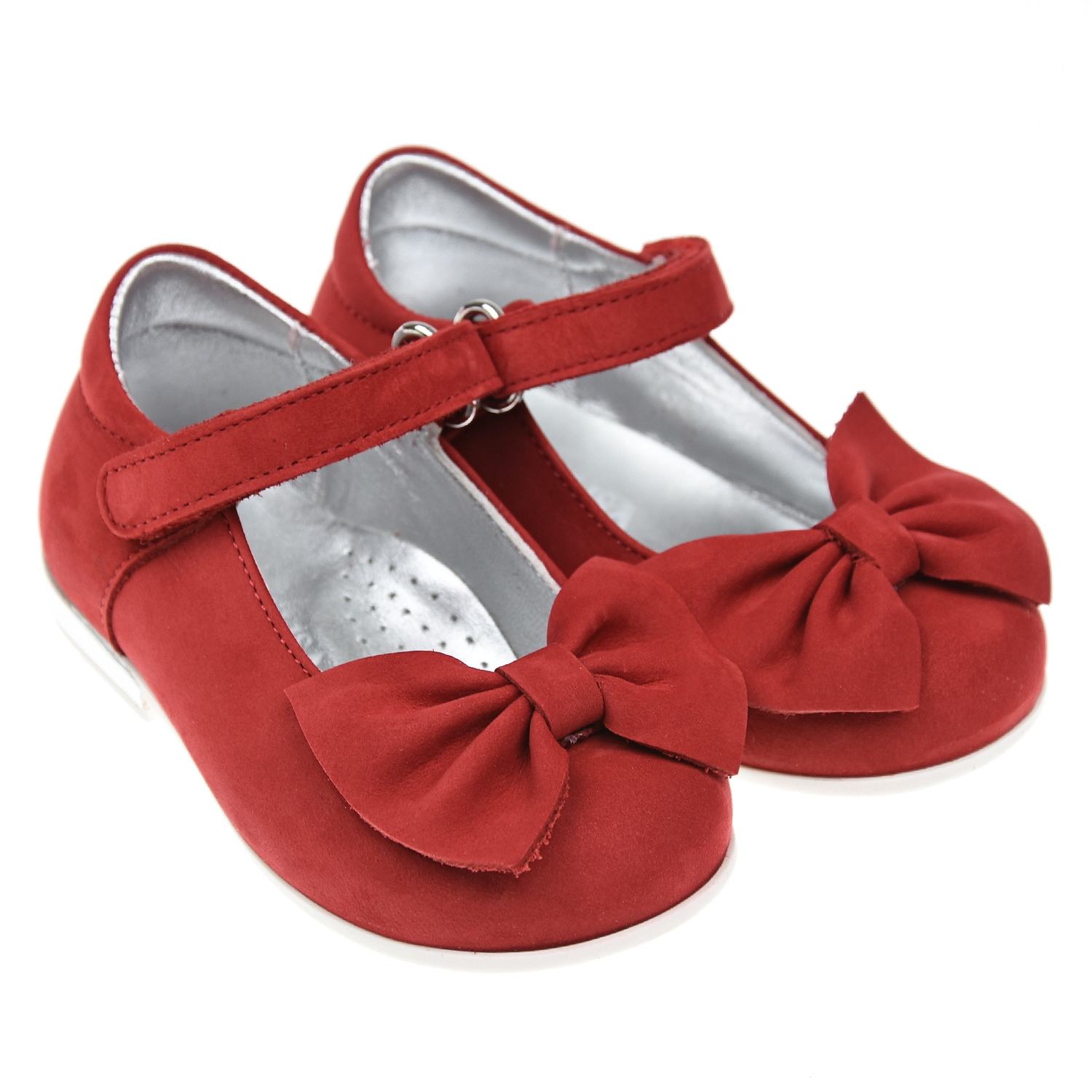 Красные туфли с бантом Monnalisa детские, размер 20, цвет красный - фото 1