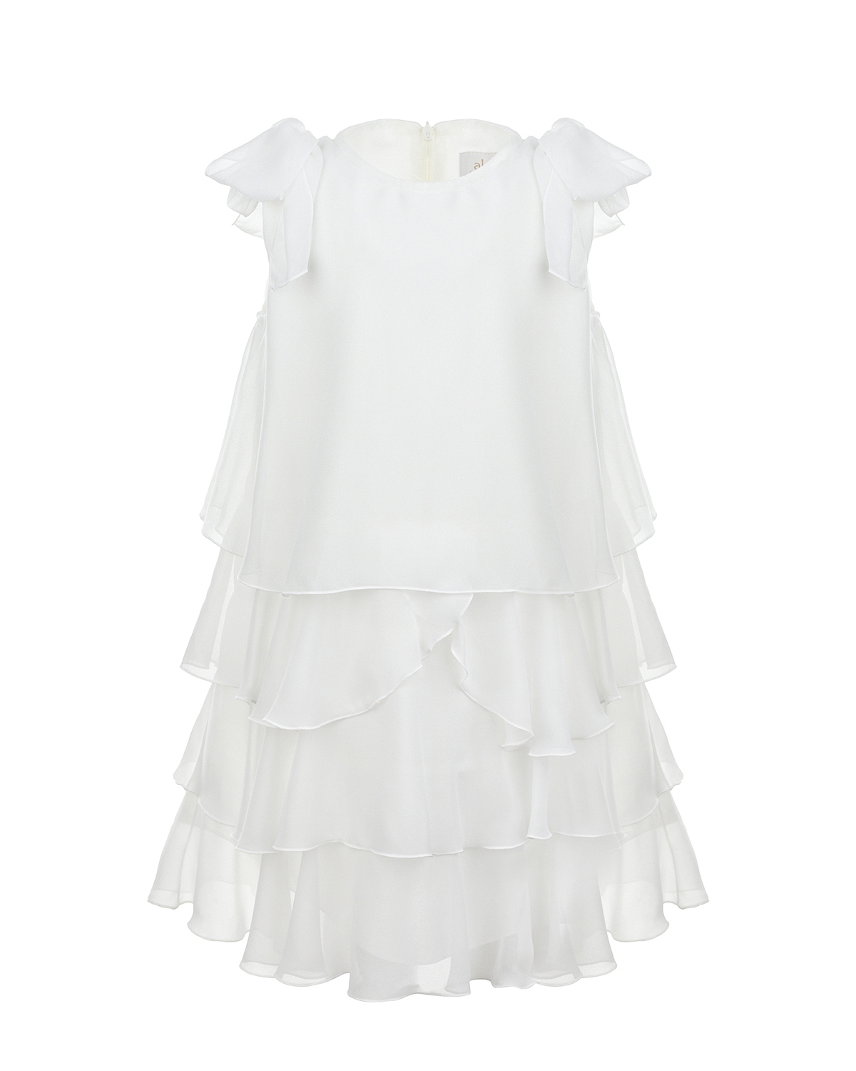 Белое ярусное платье Aletta детское, размер 98, цвет белый - фото 1