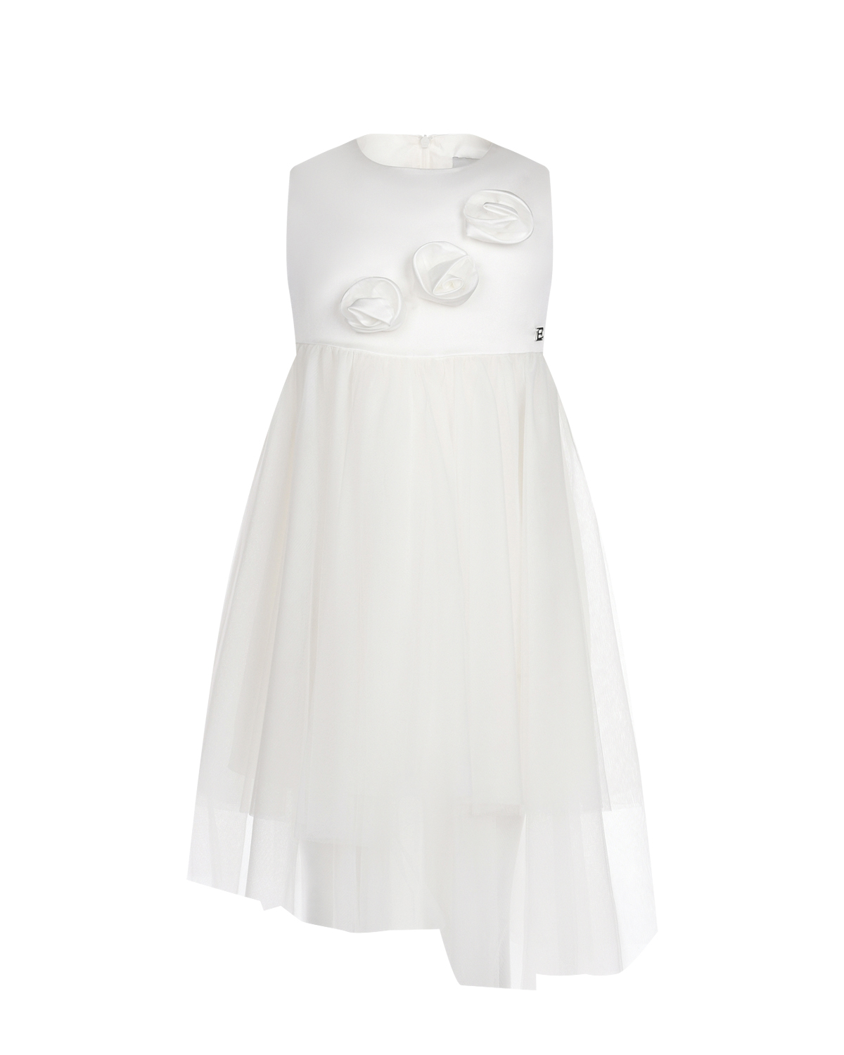Белое платье с декором "розы" Ermanno Scervino, размер 104, цвет белый - фото 1