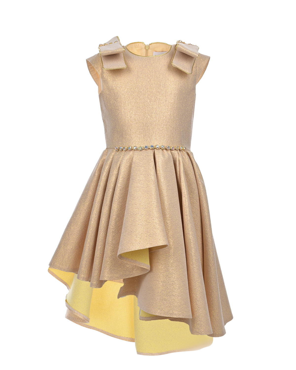 Платье золотого цвета с асимметричной юбкой Eirene, размер 128 - фото 1
