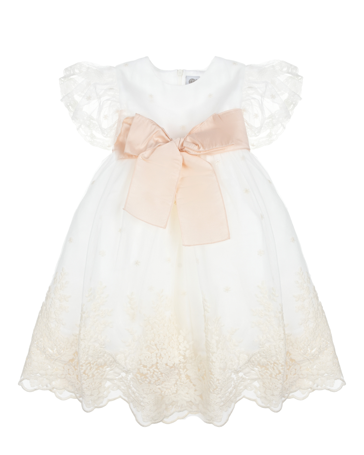 Белое платье с розовым бантом Marlu, размер 68, цвет белый