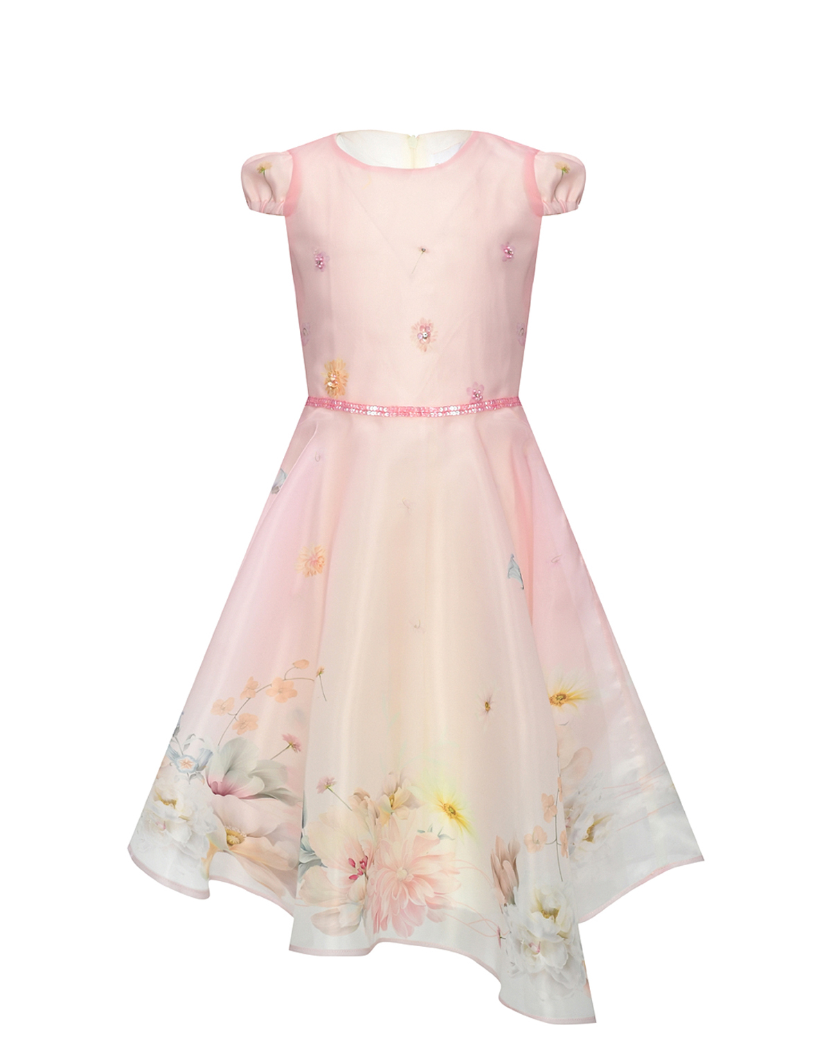 Платье из органзы с цветочным принтом, светло-розовое Eirene, размер 128 - фото 1