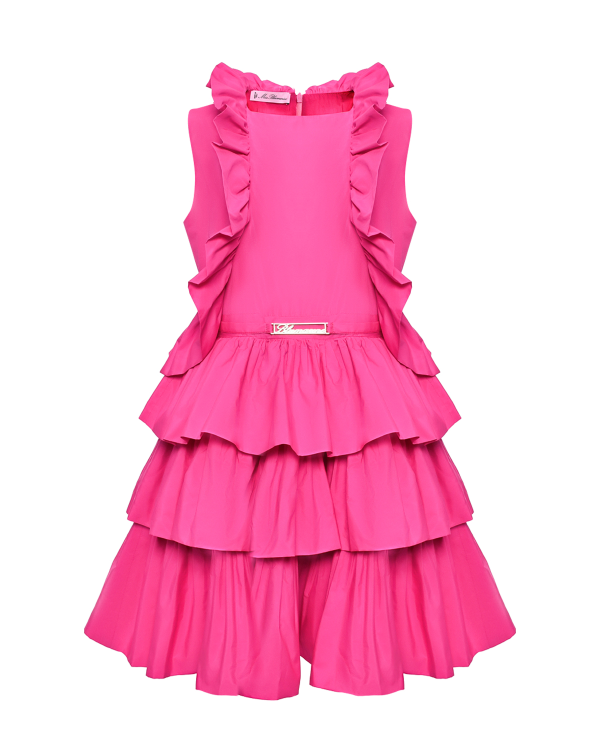 Платье цвета фуксии с рюшами Miss Blumarine, размер 140 - фото 1