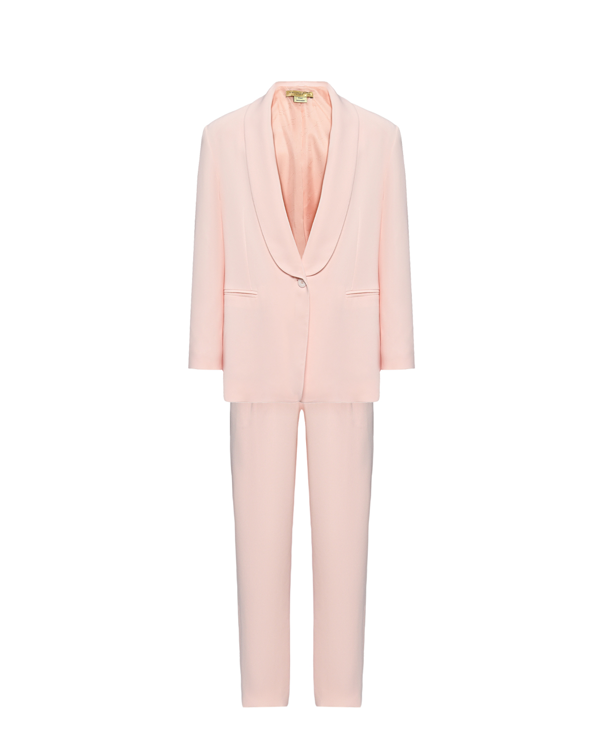Костюм классический однобортный пиджак из вискозы, светло-розовый Stella McCartney, размер 140, цвет нет цвета