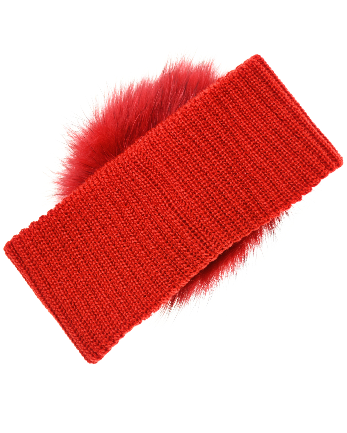Красная повязка из шерсти с помпоном Aletta детская - фото 2