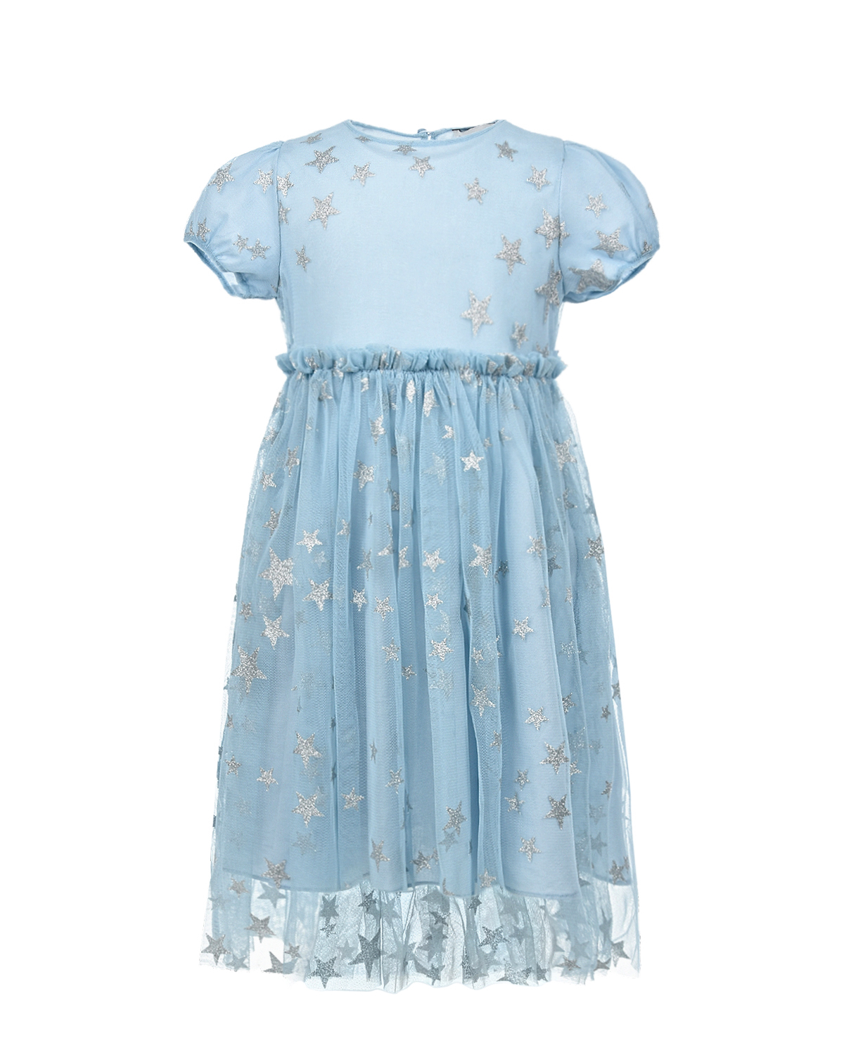 Голубое платье с серебряными звездами Stella McCartney детское, размер 104, цвет голубой - фото 1
