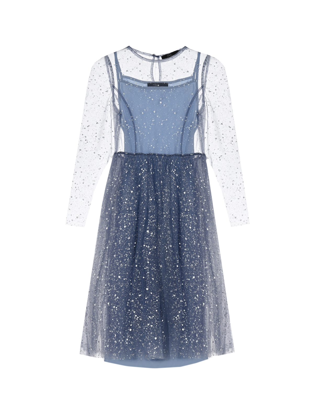 Сиреневое платье с серебристой отделкой Dan Maralex детское, размер 128, цвет нет цвета - фото 1