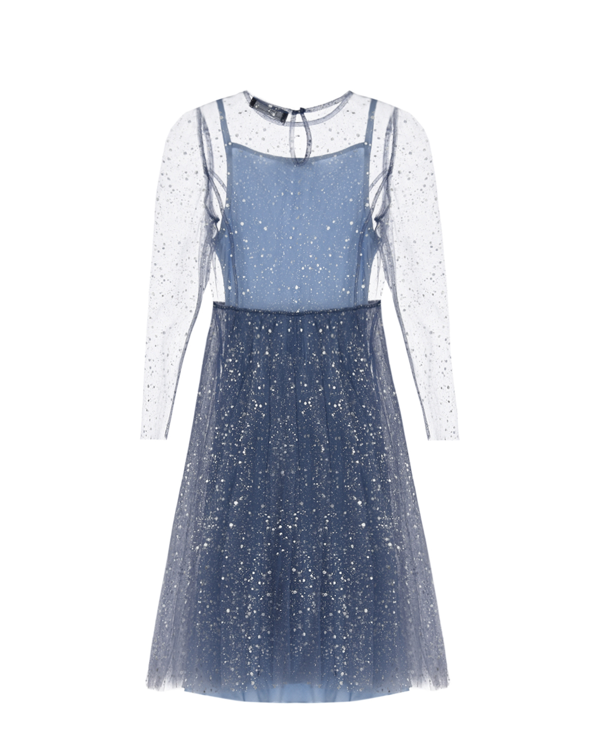 Сиреневое платье с серебристой отделкой Dan Maralex детское, размер 128, цвет нет цвета - фото 2