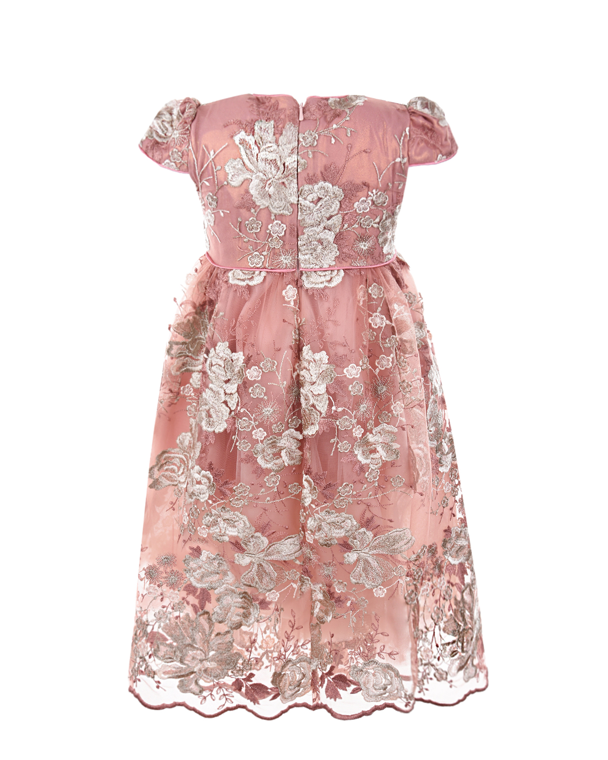 Розовое платье с цветочной вышивкой Eirene детское, размер 98 - фото 3