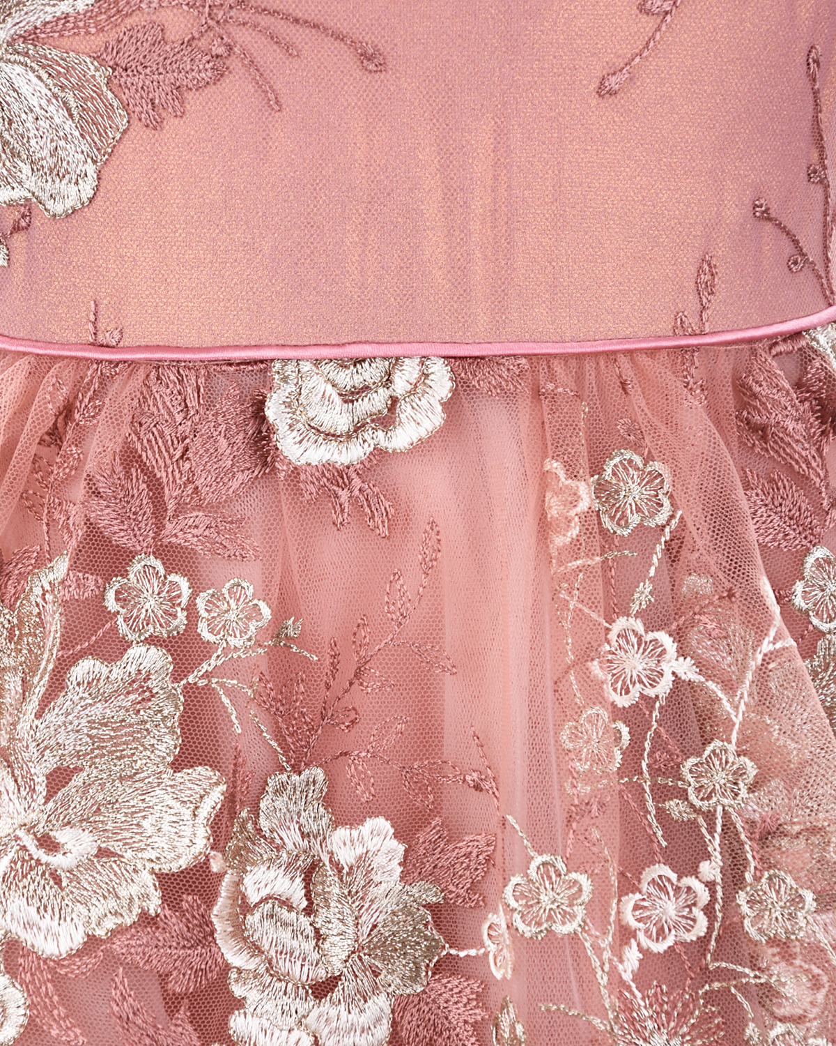 Розовое платье с цветочной вышивкой Eirene детское, размер 98 - фото 4