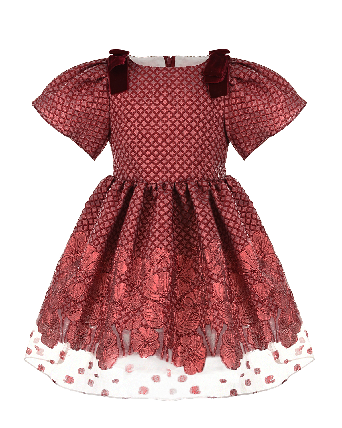 Красное платье с бархатными бантами David Charles детское, размер 104, цвет красный - фото 1