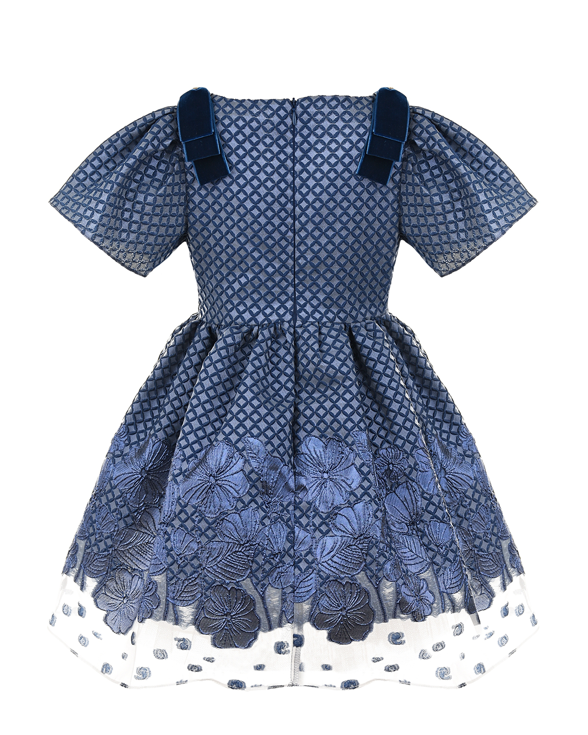 Синее платье с бархатными бантами David Charles детское, размер 104, цвет синий - фото 2