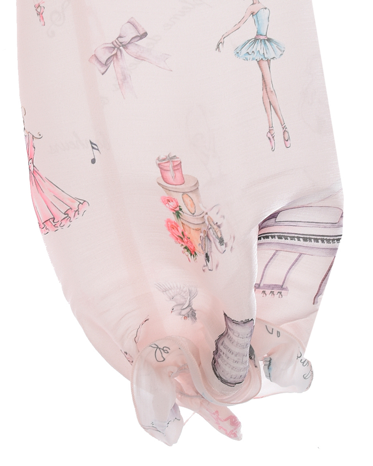 Розовое платье с принтом "балерины" Eirene детское, размер 116, цвет розовый - фото 4