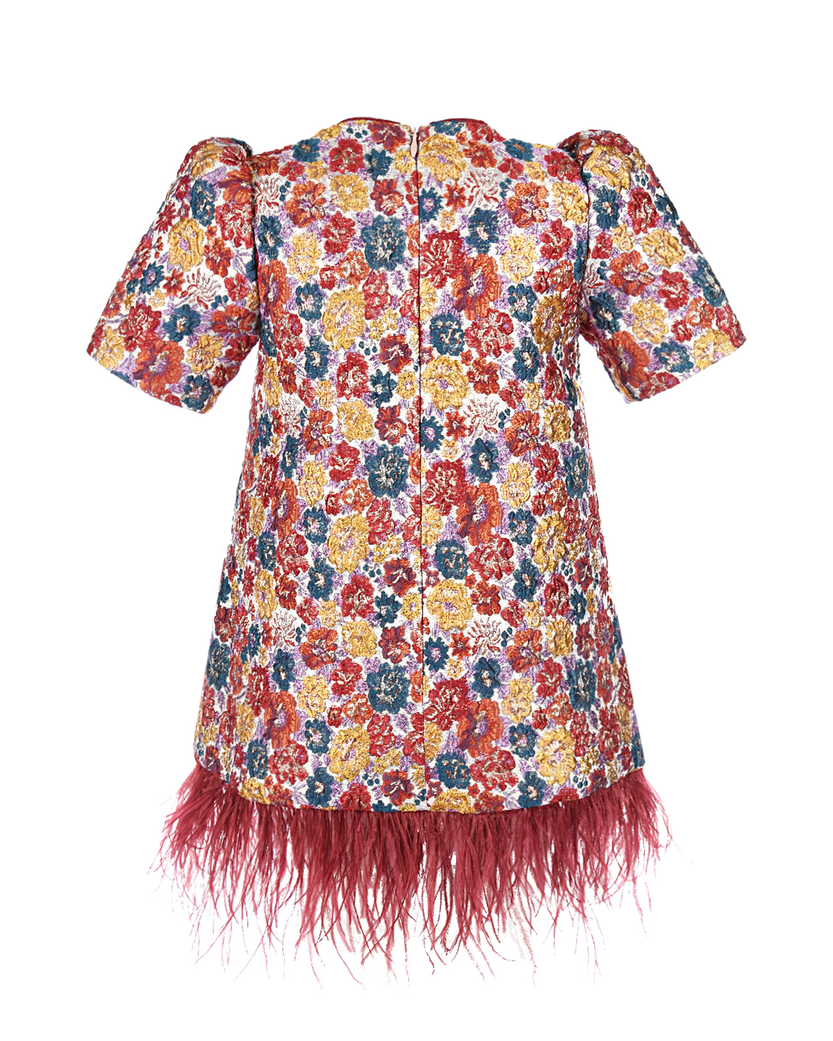 Жаккардовое платье с перьями Eirene детское, размер 116, цвет мультиколор - фото 2