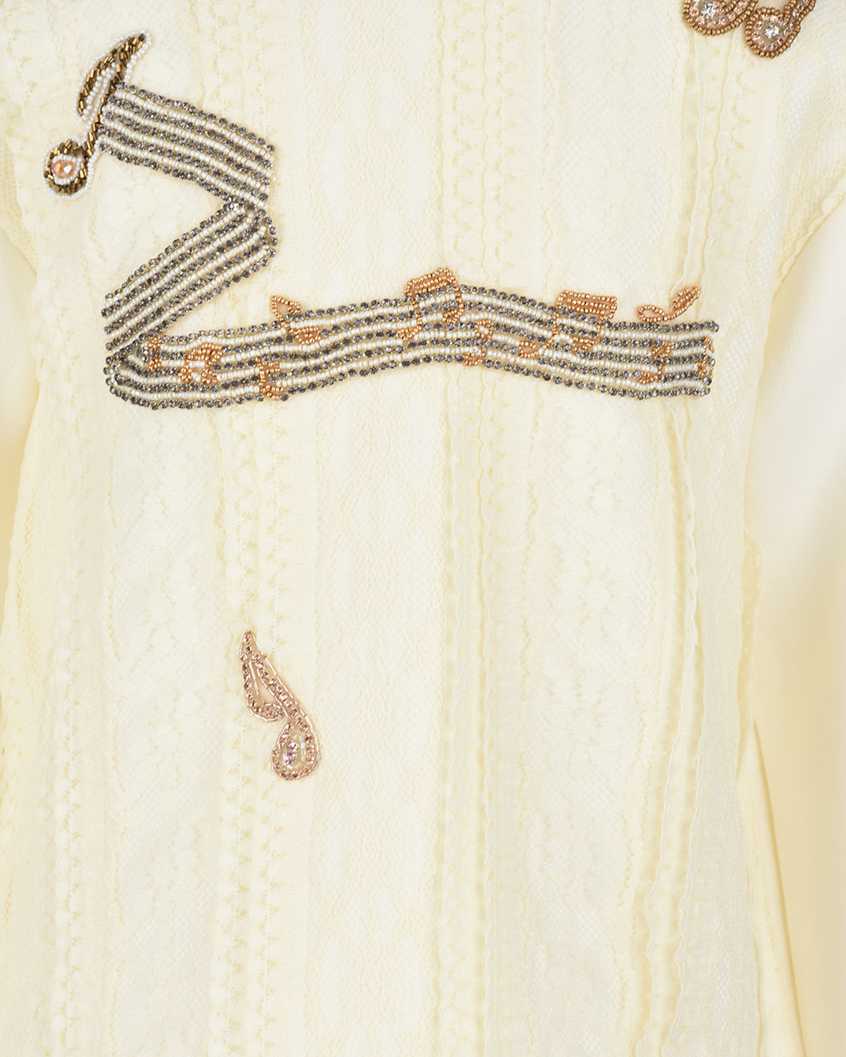 Кремовое платье с кружевом Eirene детское, размер 104, цвет кремовый - фото 3