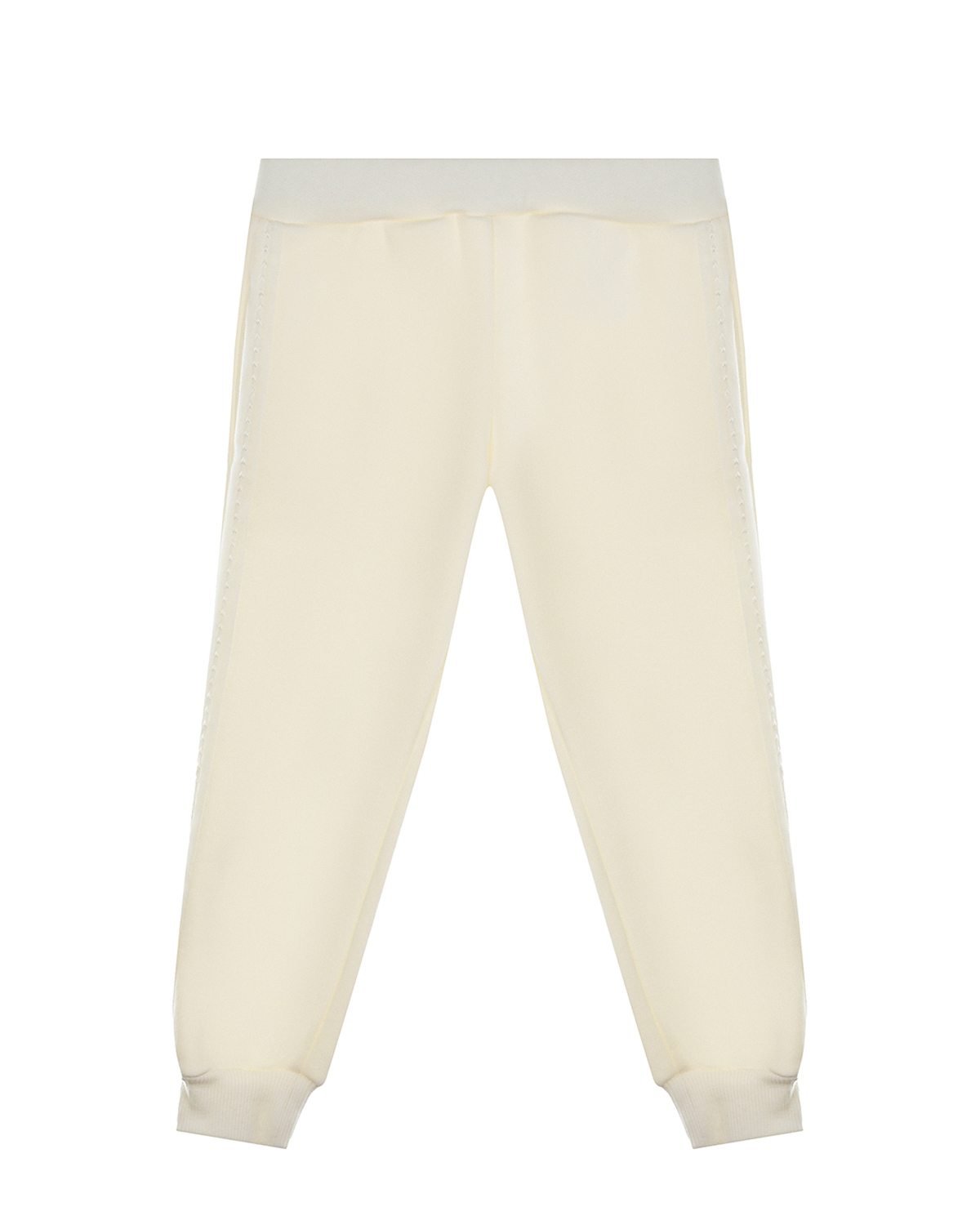 Белые спортивные брюки с лампасами из страз Eirene детские, размер 104, цвет белый - фото 1