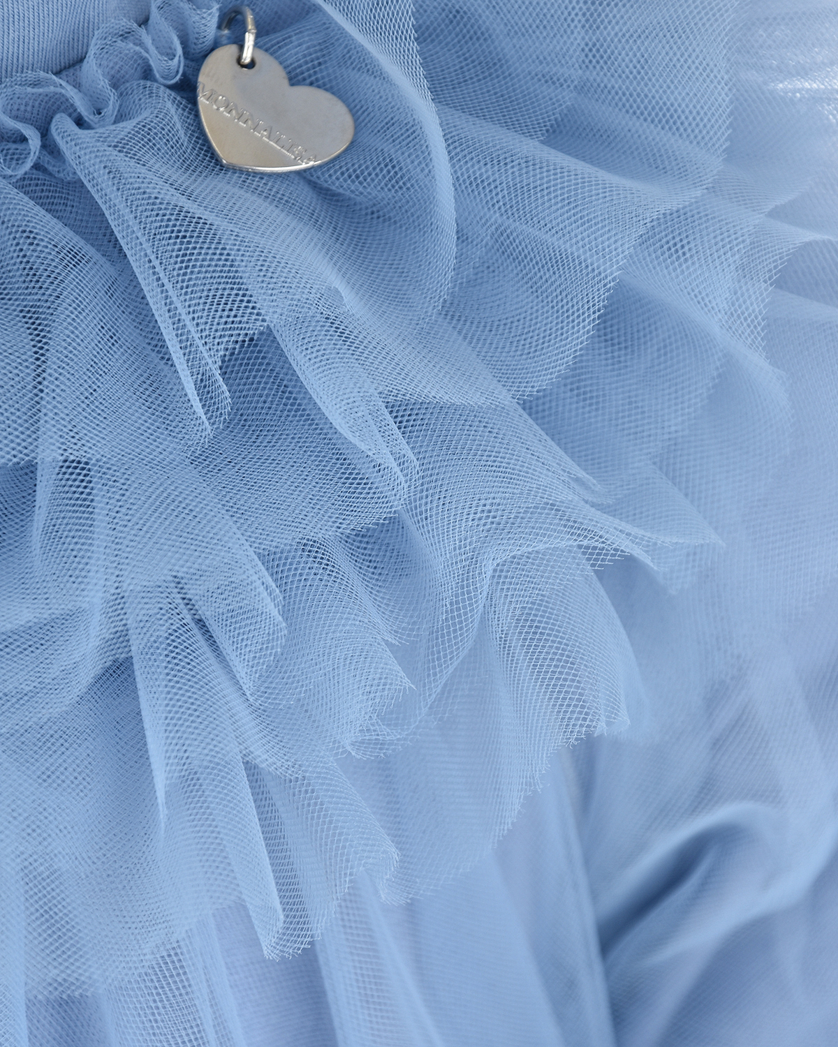 Голубое платье с оборками на вороте Monnalisa детское, размер 104, цвет голубой - фото 3