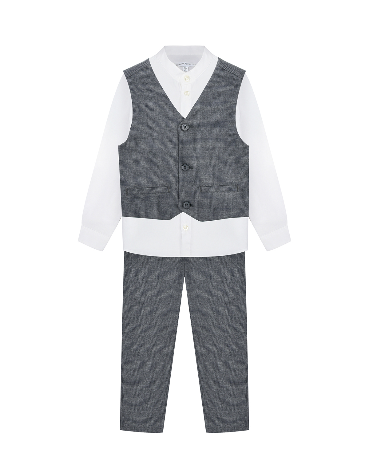 Комплект: рубашка, жилет и брюки Emporio Armani детский, размер 86, цвет серый