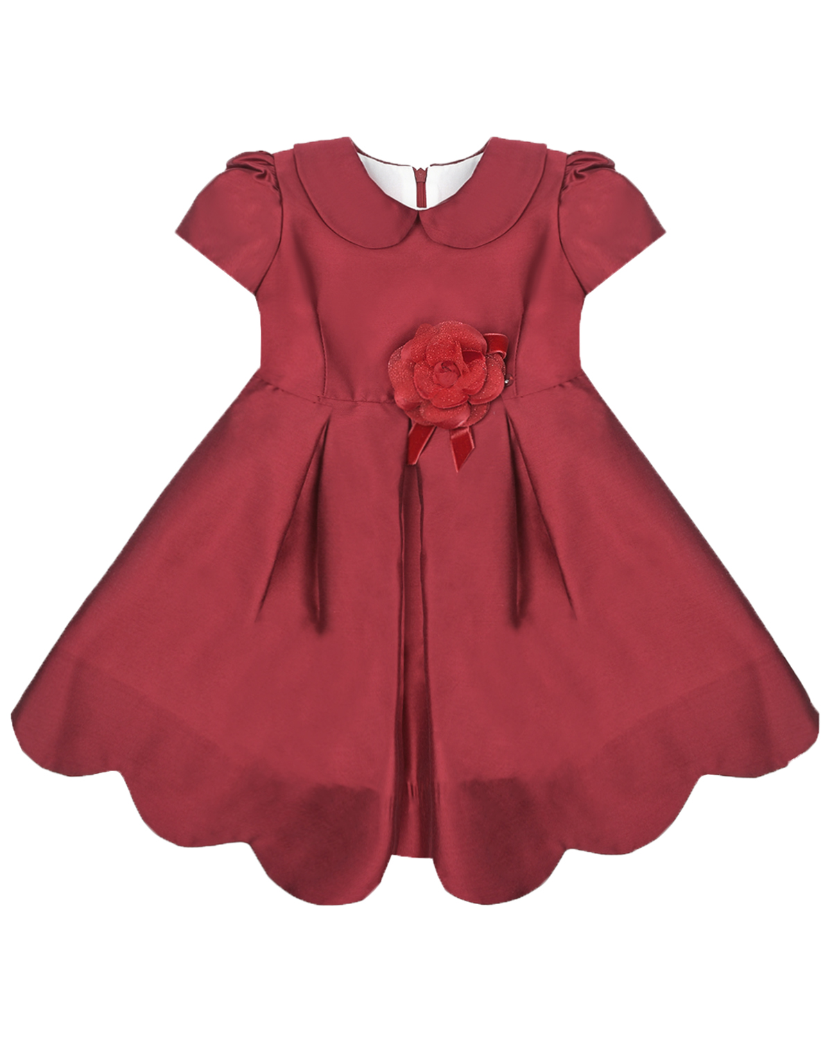 Красное атласное платье с цветком на талии Baby A детское, размер 80