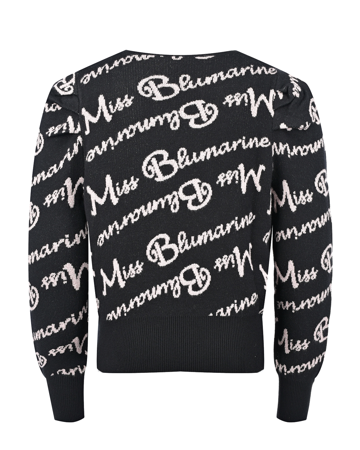 Черный джемпер с лого Miss Blumarine детский, размер 128, цвет мультиколор - фото 2