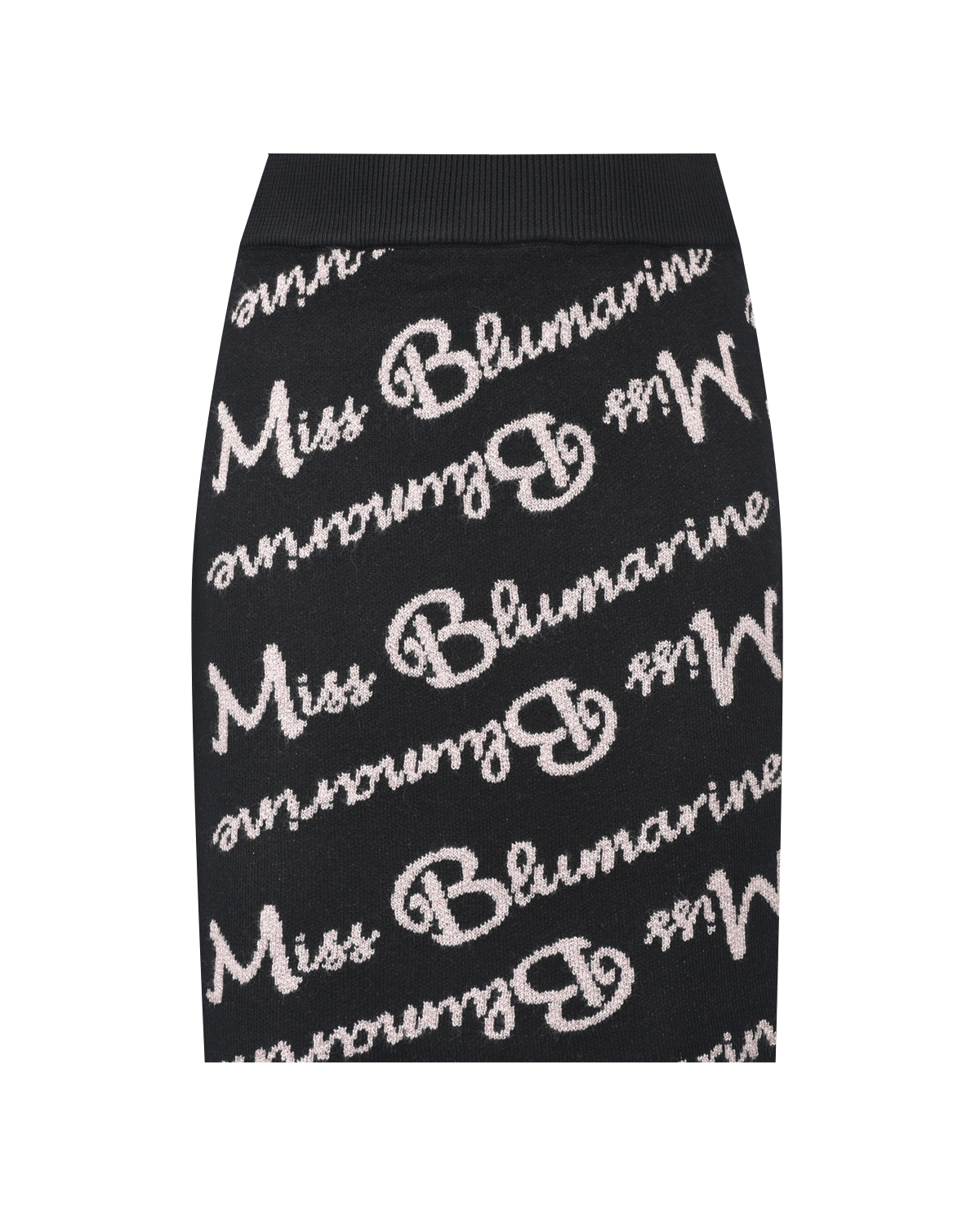 Черная юбка со сплошным розовым лого Miss Blumarine детская, размер 128, цвет мультиколор - фото 1