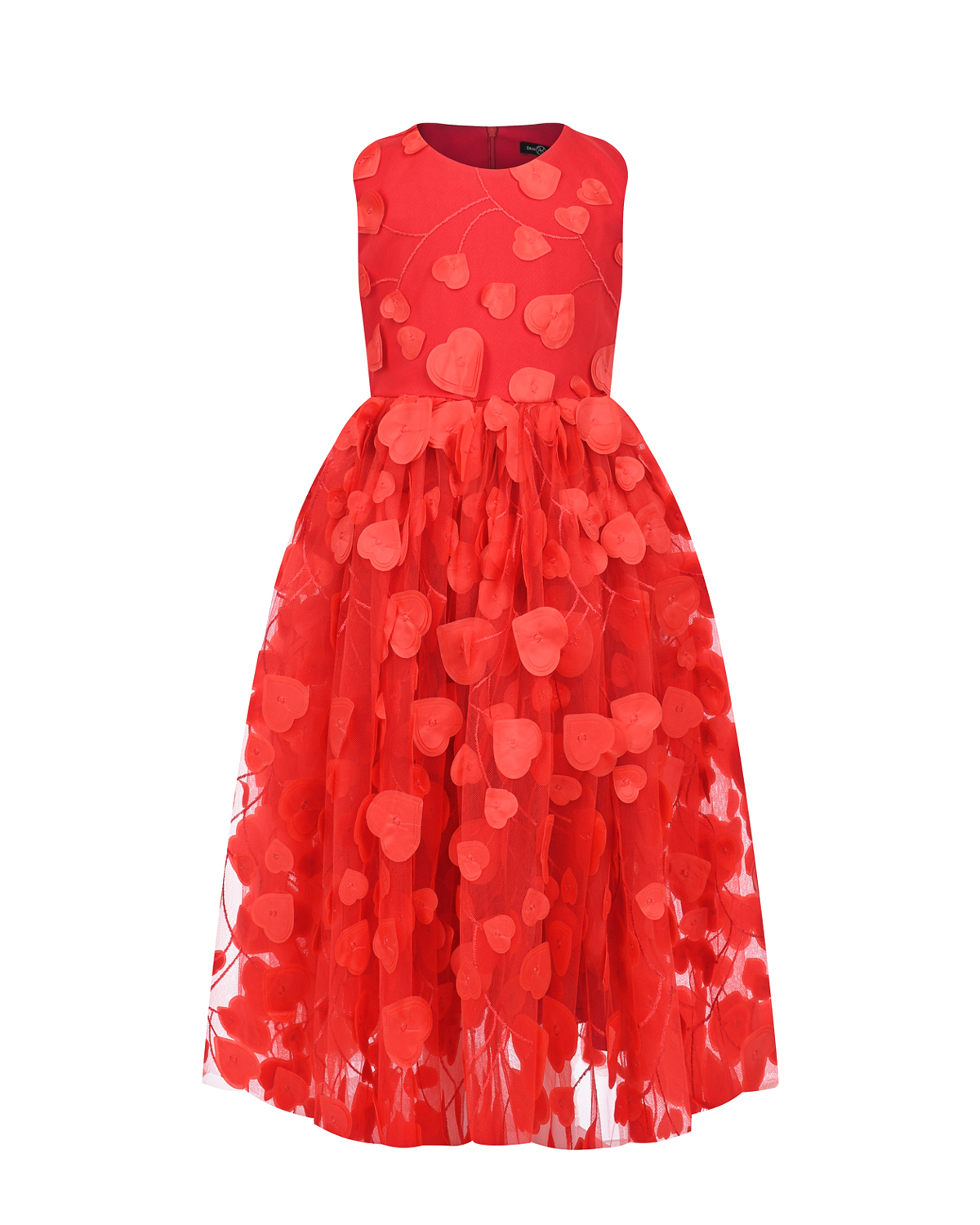 Красное платье с декором "сердца" Dan Maralex детское, размер 98, цвет красный - фото 1