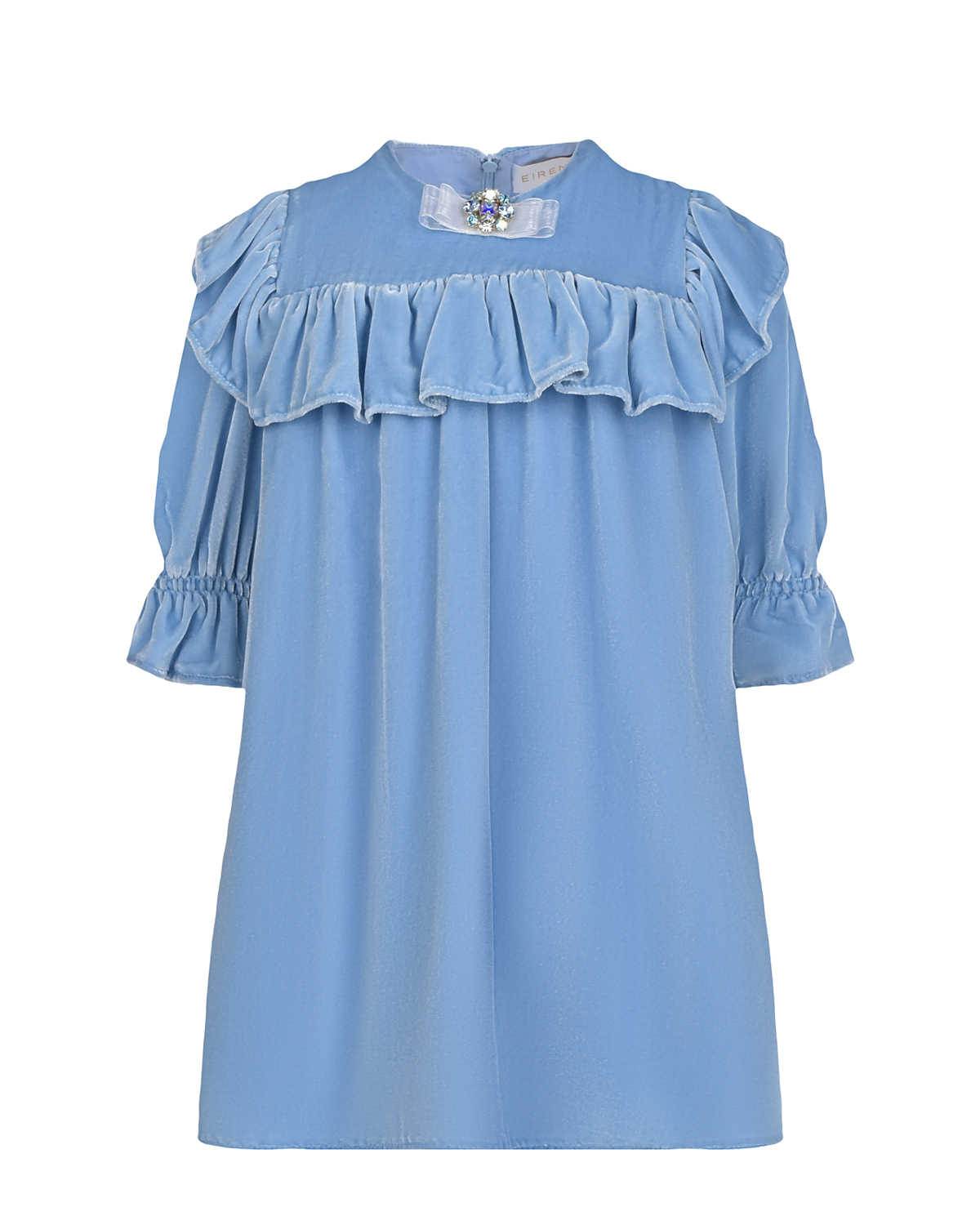 Бархатное платье голубого цвета Eirene детское, размер 104 - фото 1
