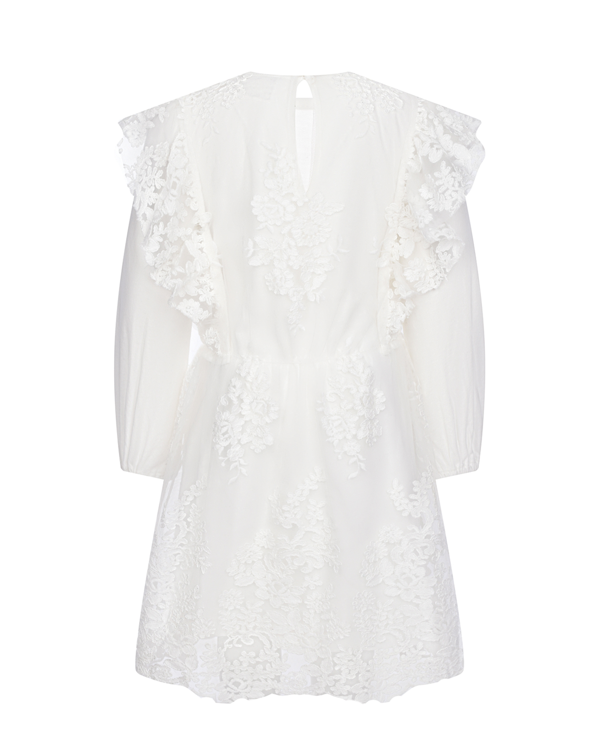 Белое платье рюшами Ermanno Scervino детское, размер 104, цвет белый - фото 2